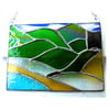 Welsh Mountain Stained Glass Picture Landscape 008