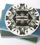 Gothic Architecture Inspired Round Ceramic Tile Trivet with Cork Backing - Image 1