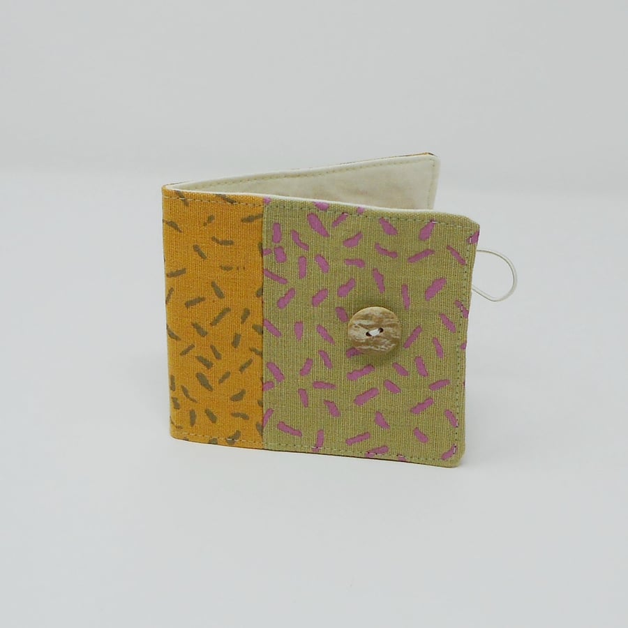 Cottage - cotton wallet with four card pockets and note pocket