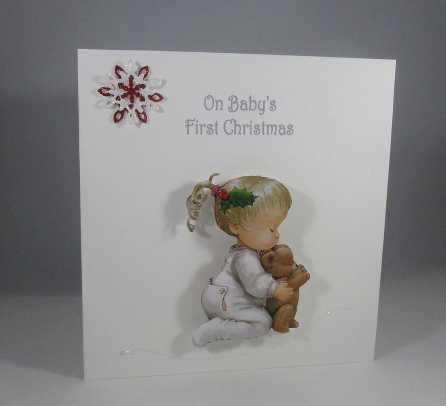 Handmade Baby's First Christmas Card,Personalise