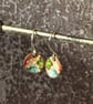 Patterned enamelled copper earrings - Image 1