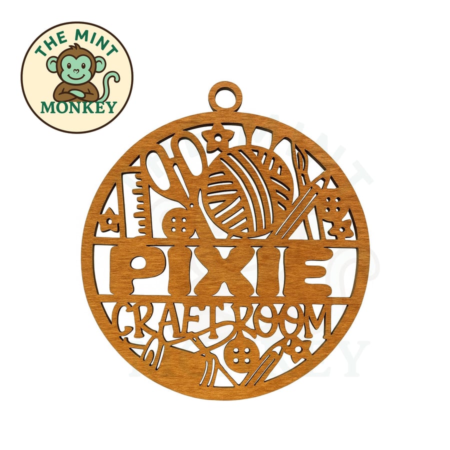 Craft Room Personalised Sign Wall art Wooden Hanging door plaque DIY