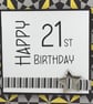 Handmade geometric pattern 21st Birthday card - insert can be personalised - Image 2