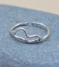 Adjustable Sterling Silver  Wave Ring - Image 2
