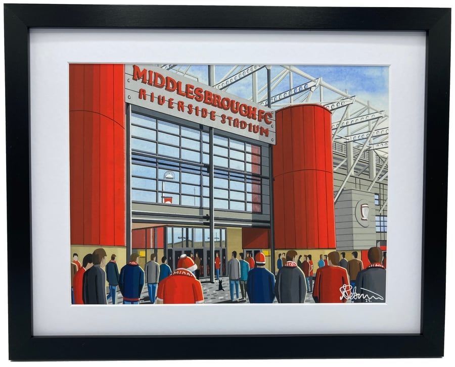 Middlesbrough F.C, Riverside Stadium. High Quality Framed Football Art Print.