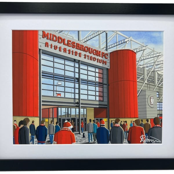 Middlesbrough F.C, Riverside Stadium. High Quality Framed Football Art Print.