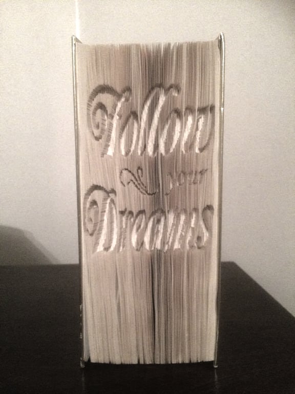 Follow your dreams CUT & FOLD Book Folding Pattern - EMAILED PDF PATTERN