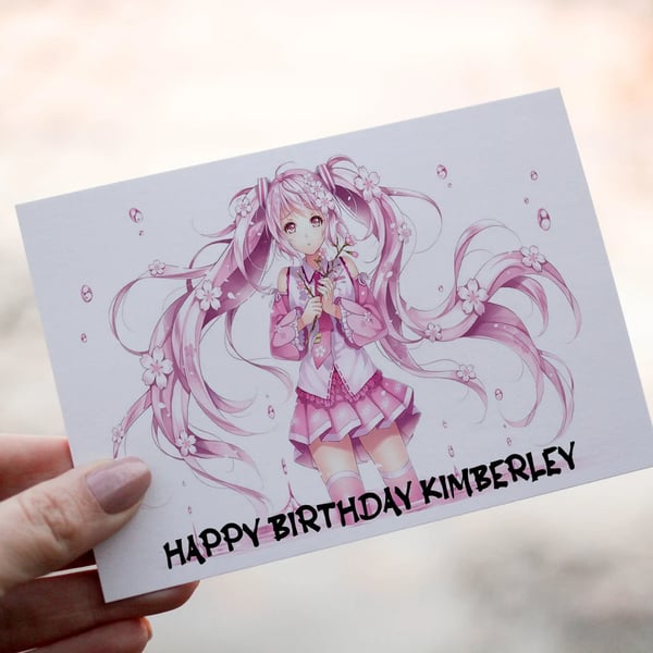 Anime Birthday Card, Personalized Card for Birthday, Anime Card, Personalised