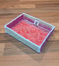 Desk tray for small items - pink, green, and red with geometric motifs - Image 2