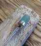 Sea glass 'bullet' shaped stopper necklace set in silver  - Image 6