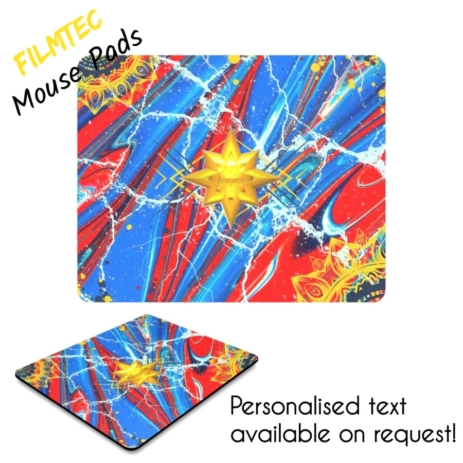 Galactic Warrior Superhero Artistic Inspired Personalised Mouse Pad Mouse Mat.