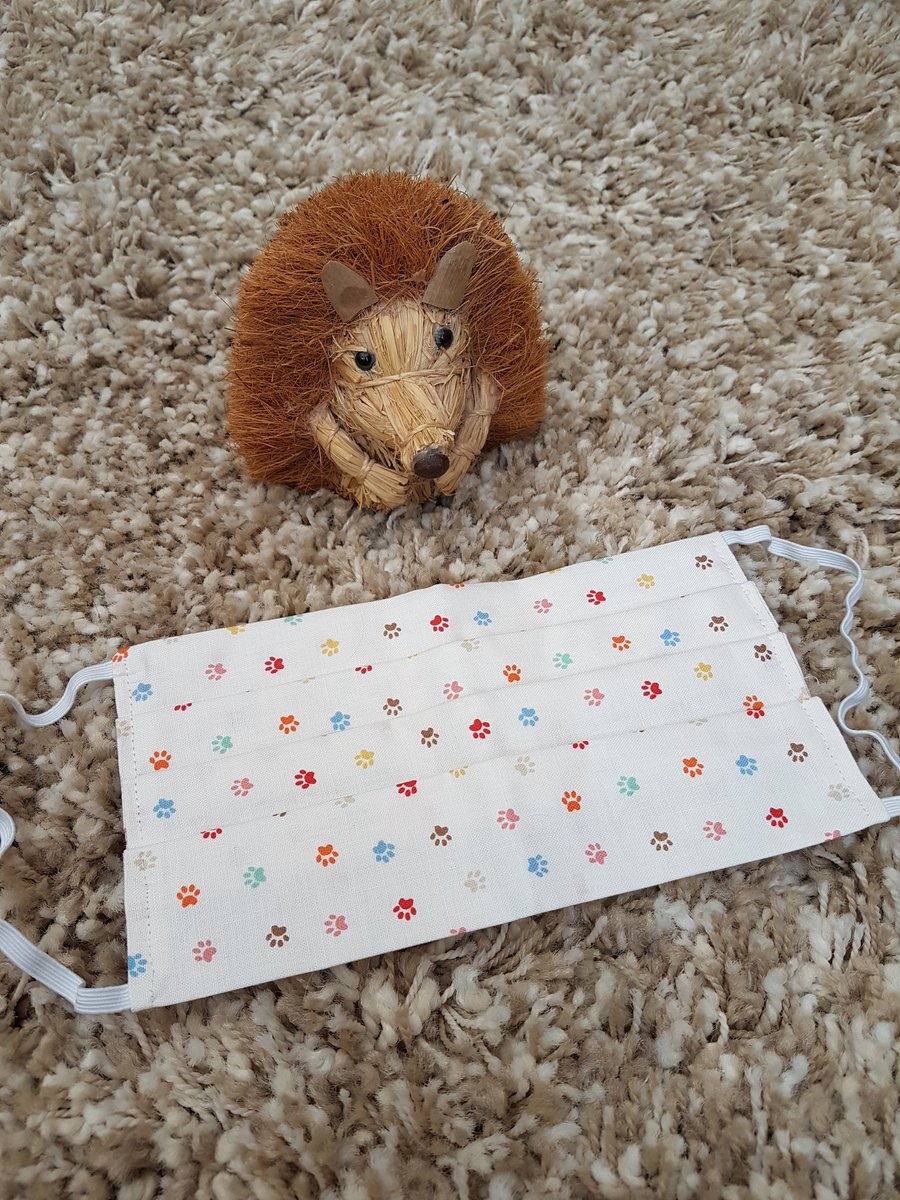 Small Adult or Teenager face covering – Paw print material