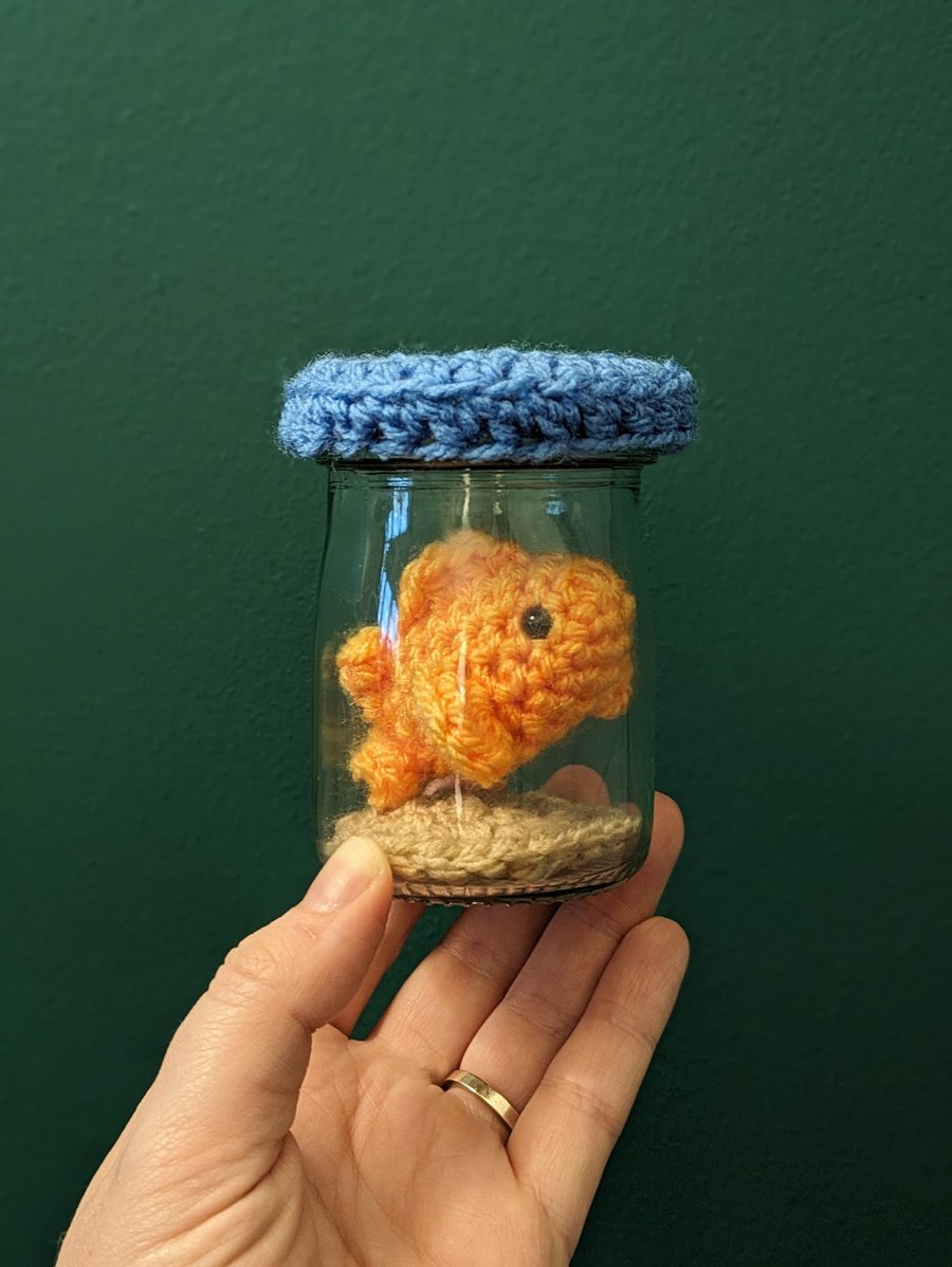Mini Fish Tank, Crochet Fish, Fun Birthday Gift, Goldfish Bowl, Personalised Fis