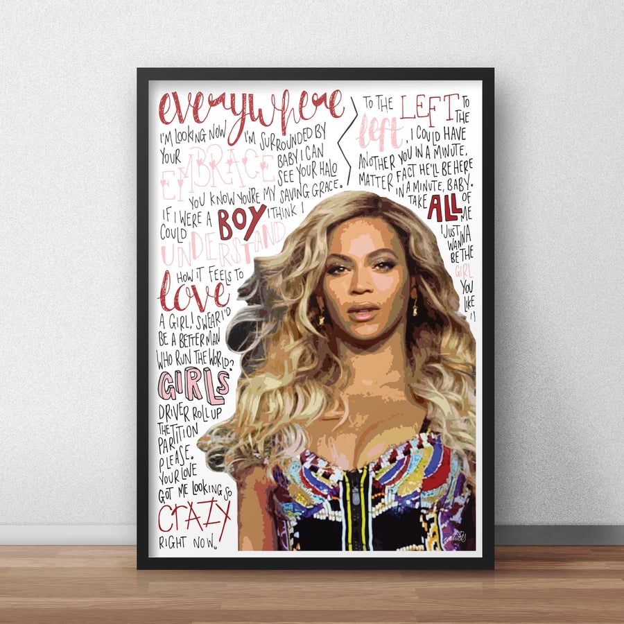 Beyonce INSPIRED Poster, Print with Quotes, Lyrics
