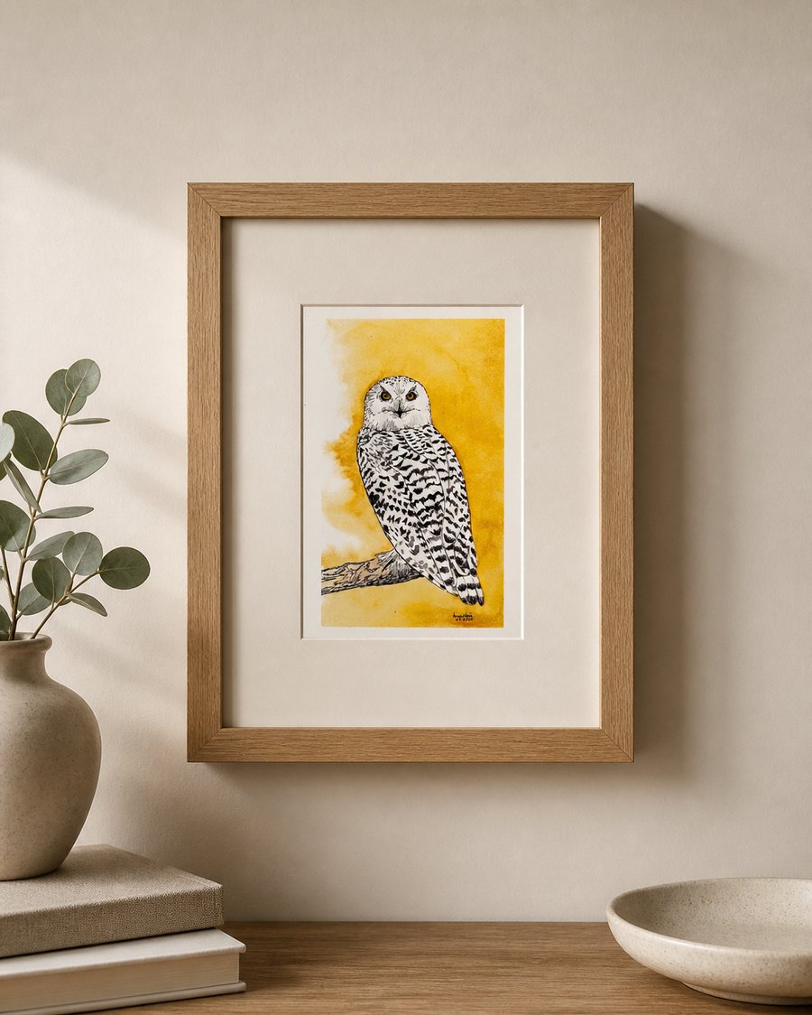 Snowy owl wall art print
