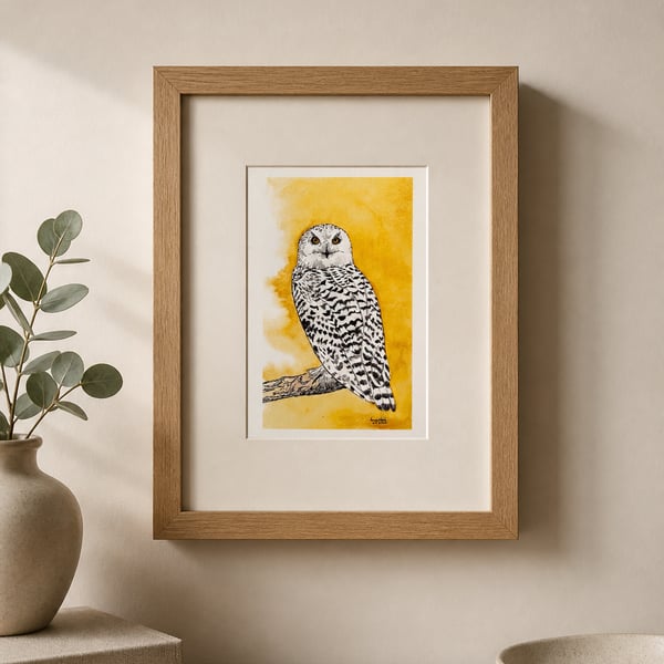 Snowy owl wall art print