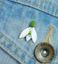 Snowdrop Brooch Pin, Handmade January Birthday Gift, Miscarriage Keepsake - Image 2
