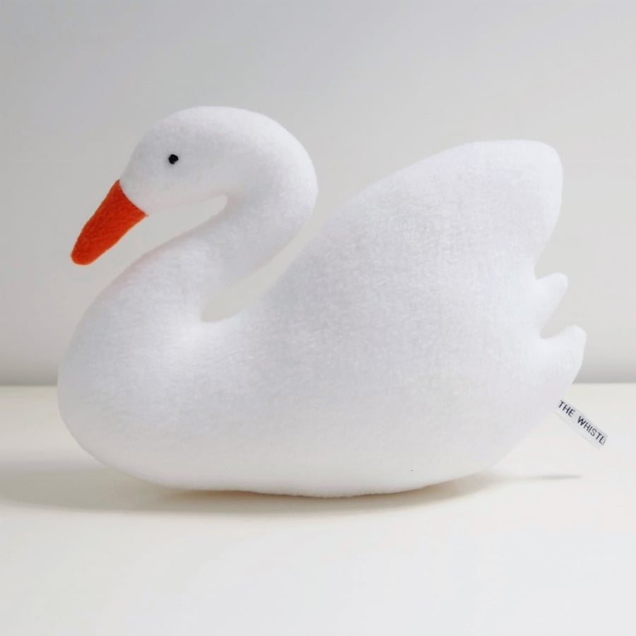 Swan Plush Toy, Fleece Swan Pillow, White Swan Bird Decoration, Room Decor