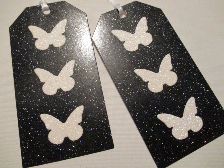 3x Butterfly Gift Tags ideal for Christmas or birthday presents