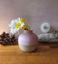 Blush pink and Beige Stoneware Pottery Flower Bud vase