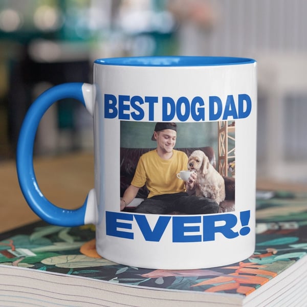 Personalised PHOTO - Best DOG Dad Ever Mug - Personalised gift For Dog Dad