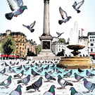 Pigeon's in London Blank Greeting Card A5