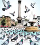 Pigeon's in London Blank Greeting Card A5