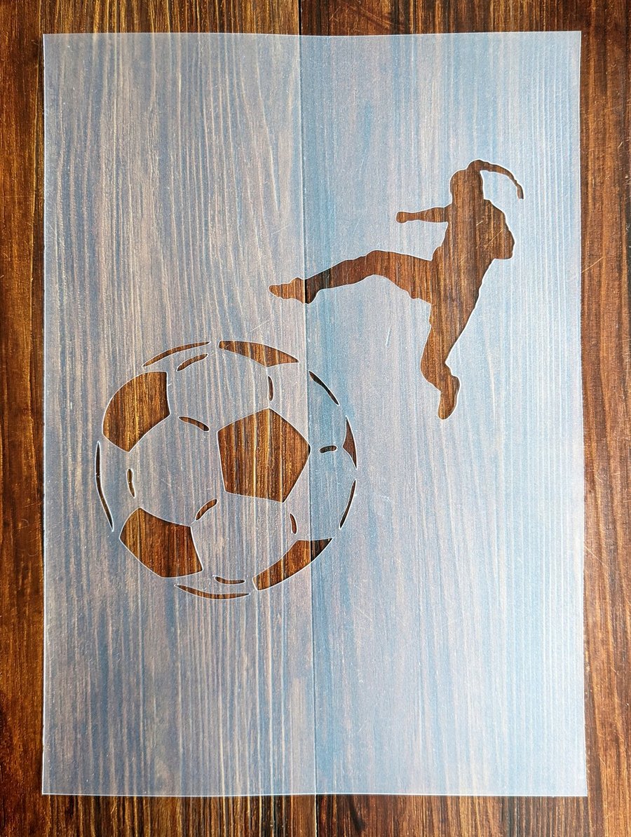 Women's Soccer Football Stencil Mask Reusable PP Sheet for Arts & Crafts