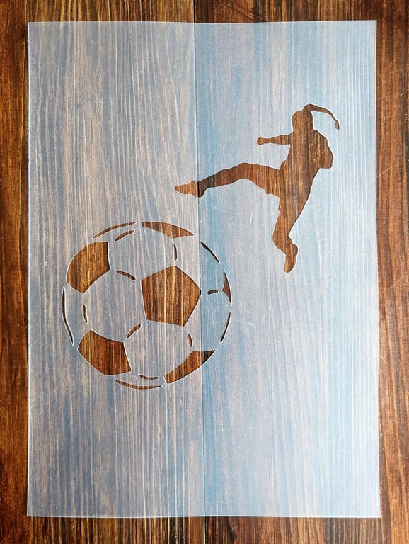 Women's Soccer Football Stencil Mask Reusable PP Sheet for Arts & Crafts