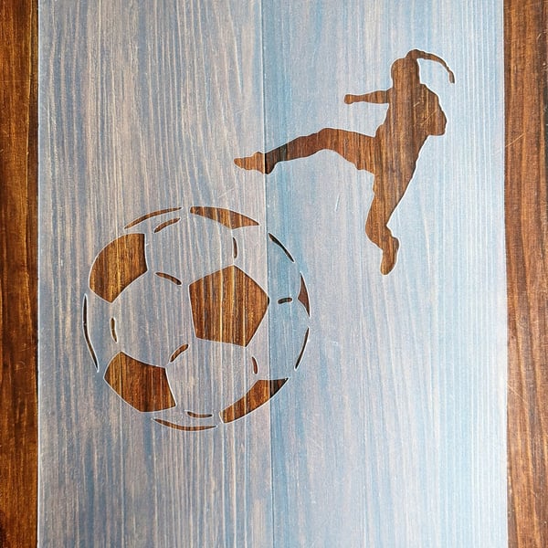 Women's Soccer Football Stencil Mask Reusable PP Sheet for Arts & Crafts