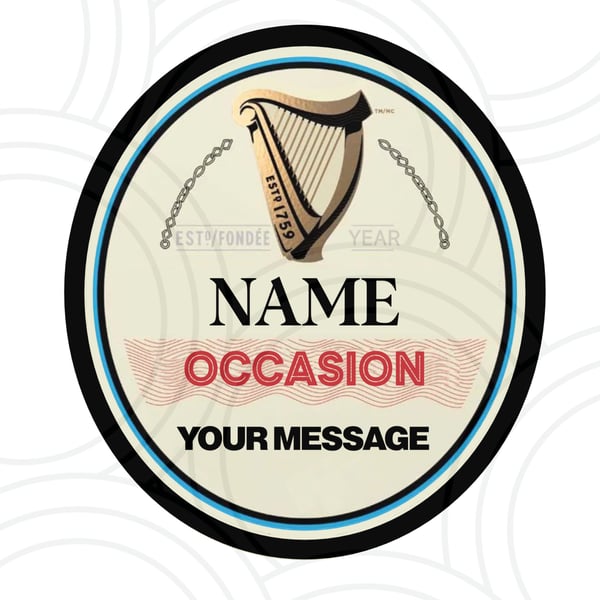 Personalised Guinness Bottle With Name Label Happy Birthday For Any Occassion