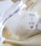 Mum and Dad Memorial Feather Bauble, In Memory of Parents, Heart Glass Christmas - Image 9