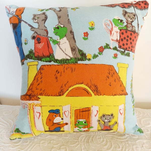 Vintage fabric Hector's House cushion