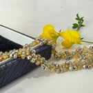 Pretty and delicate hand woven bead bracelet, summery floral bead bracelet.  