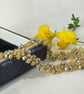 Pretty and delicate hand woven bead bracelet, summery floral bead bracelet.  