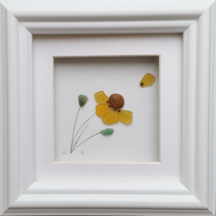 Sea Glass Flower, Sea Glass Art, Birthday Gifts, Anniversary Gifts, for Mums