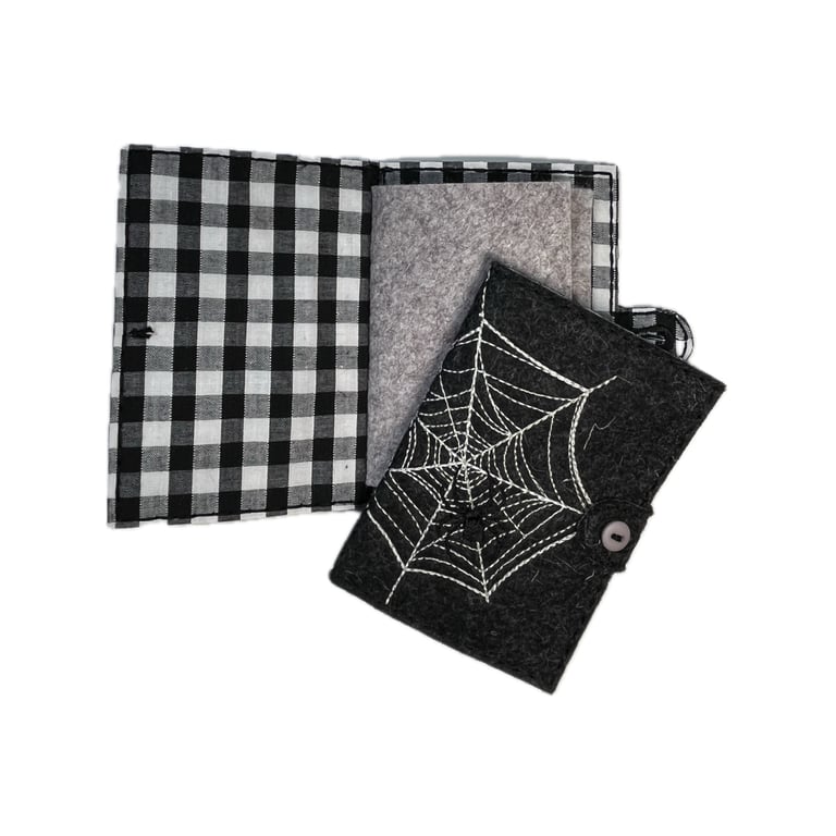 Embroidered Cobweb Wool Felt Needle Book: Sewing Gift