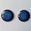 Large stud earrings in blue enamel on copper 151