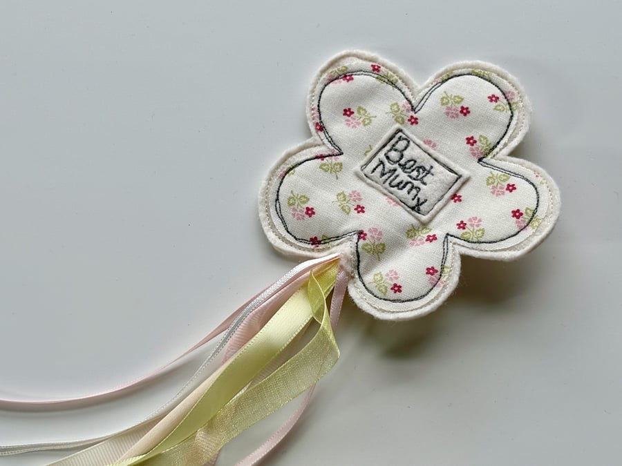 'Best Mum' Fabric Flower