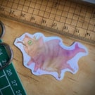 Seconds Helpings the Shark Cat (rainbow holographic hand cut sticker)