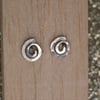 Sterling silver 6mm spiral stud earrings.