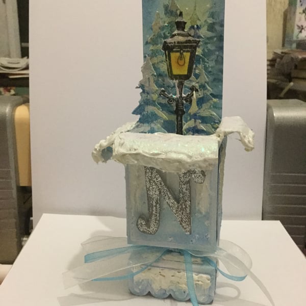 Handmade Luxury Pop-Up 3D Narnia Lampost Themed Card with Envelope