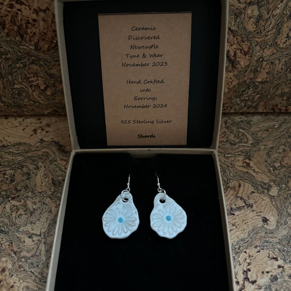 Handmade Ceramic Earrings One of a Kind Sterling Silver Eco Friendly Gifts
