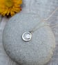 Sterling Silver Pebble Stamped Moon Necklace - JBJ2054 - Image 3