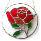 Rose Ring Suncatcher Stained Glass Red