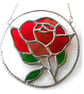 Rose Ring Suncatcher Stained Glass Red - Image 1