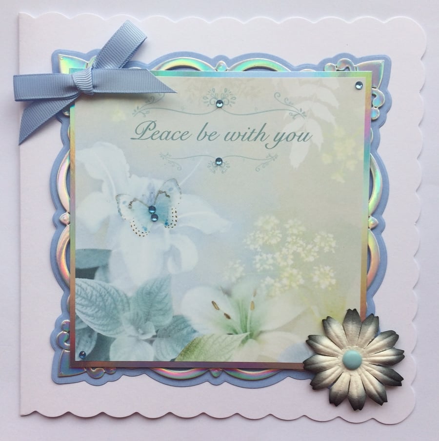 Handmade Sympathy Card Peace Be With You Sympathy