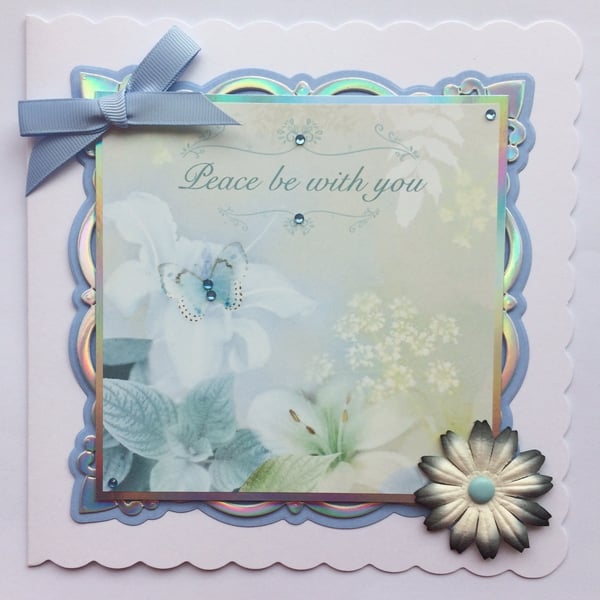 Handmade Sympathy Card Peace Be With You Sympathy