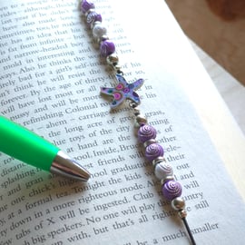 Purple Starfish elasticated wraparound Bookmark
