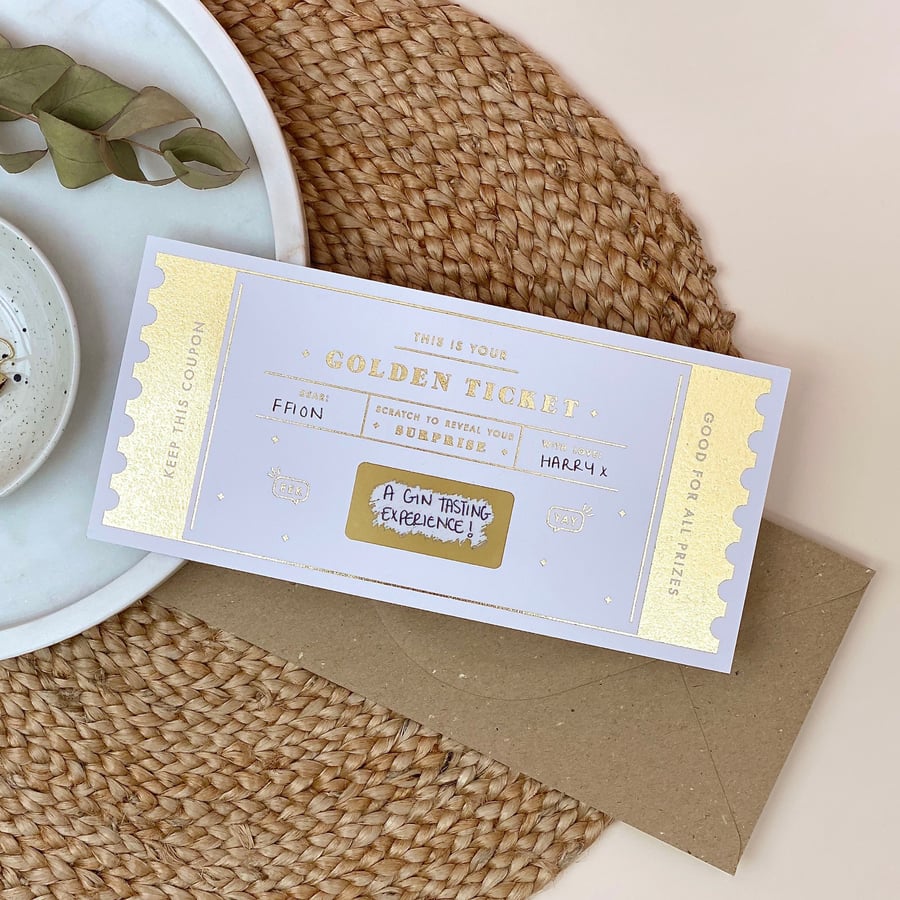 The Golden Ticket scratch & reveal surprise ticket,
